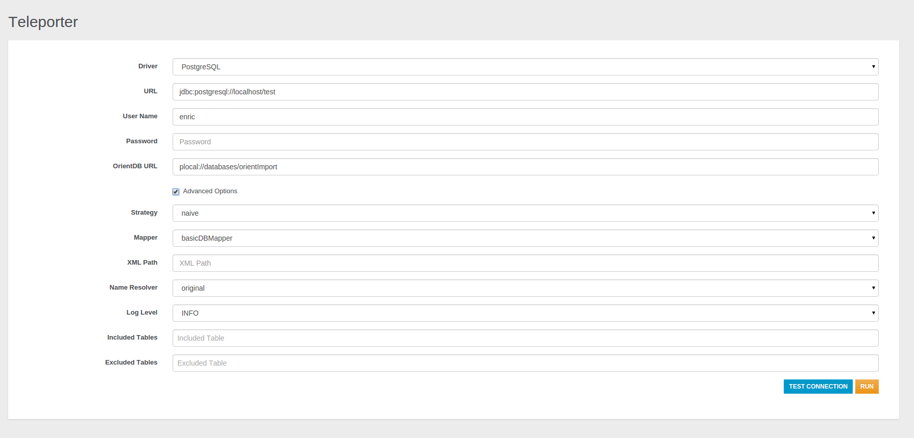 Teleporter Adavced Options